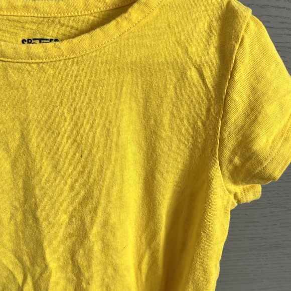 Striped Zebra 100% Cotton Yellow Short Sleeve Dress Size S (6-7) - Picture 3 of 6